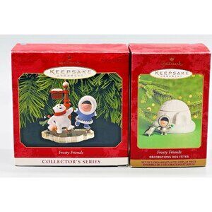 Hallmark Frosty Friends Christmas Ornament 1999 2000 Eskimo Penguin Dog Lot